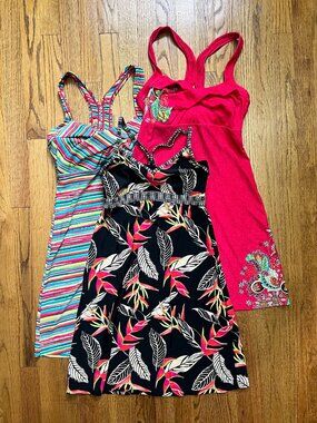Athleta XS Summer Dress Bundle – 3 Colorful Casual Vacation Dresses
